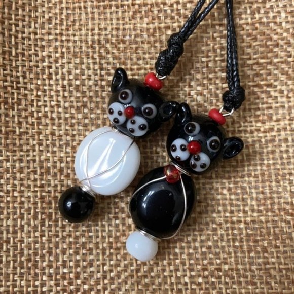 Kitty 🐈⬛ Crystal Murano Wire button choker - Picture 7 of 12
